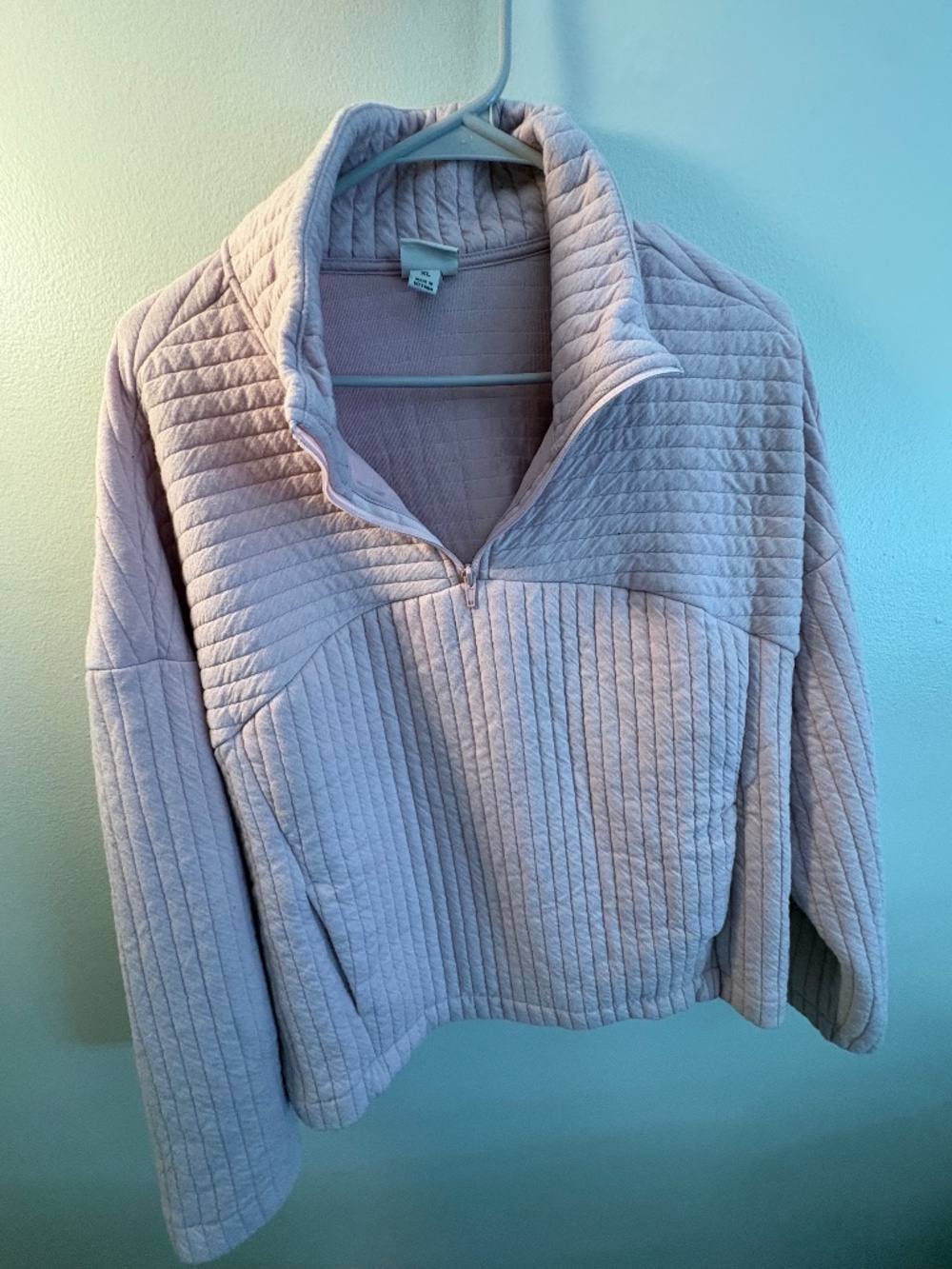 A New Day Pink Quilted Slightly Cropped Quarter Zip – Women’s XL